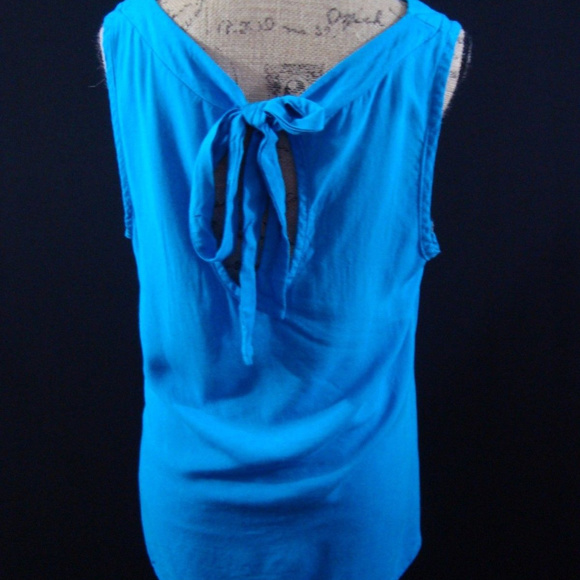 Fashion Exit Blouse Back Waterfall Sleeveless Blue - Picture 4 of 4